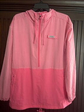 Columbia Pink Two-Tone Pullover Anorak